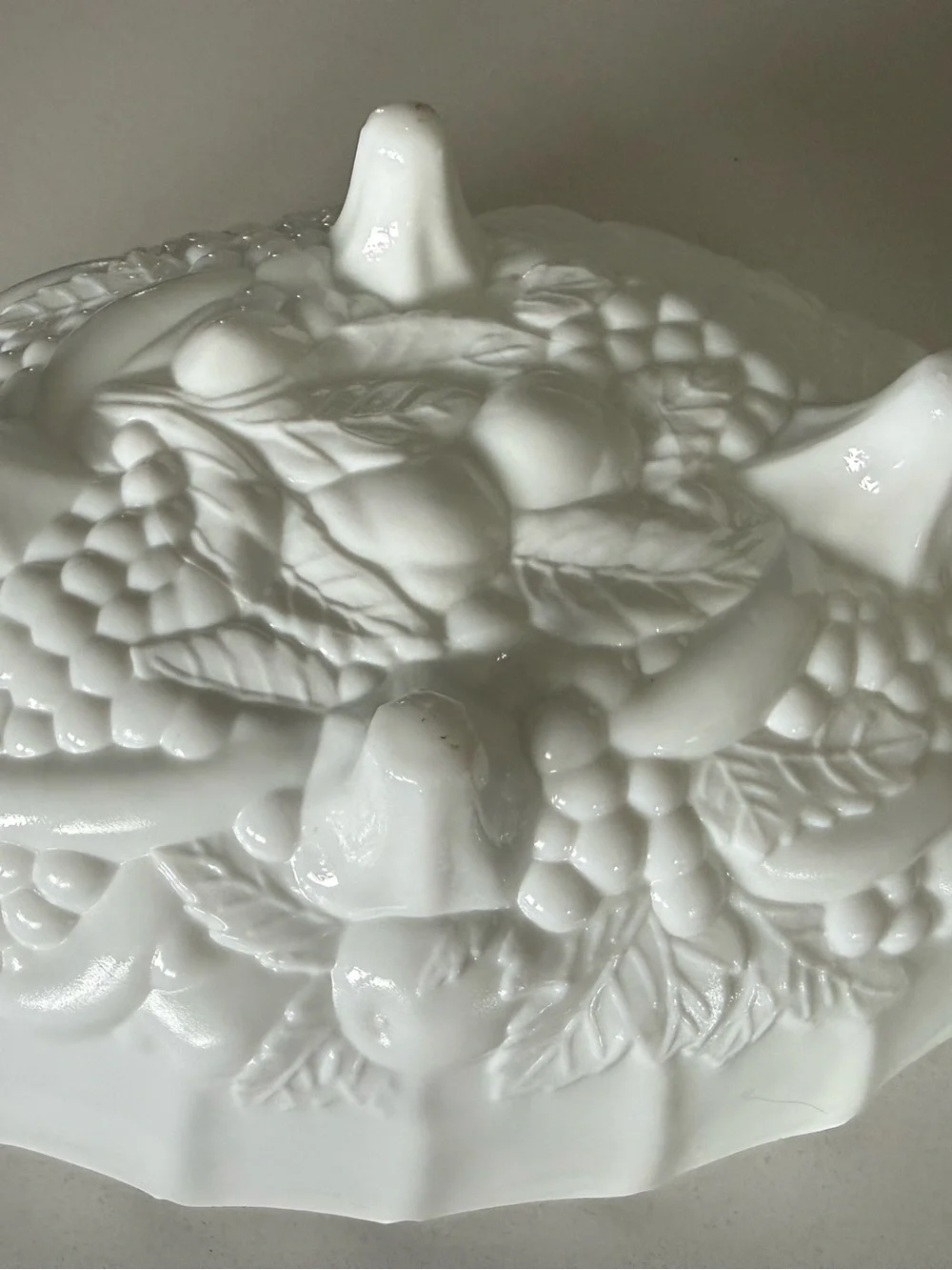 Vintage White Milk Glass Oval Footed centerpiece bowl